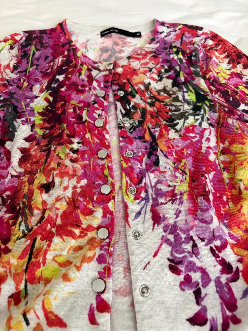 Karen Millen Pink Floral Knit Cardigan - Picture 4 of 6